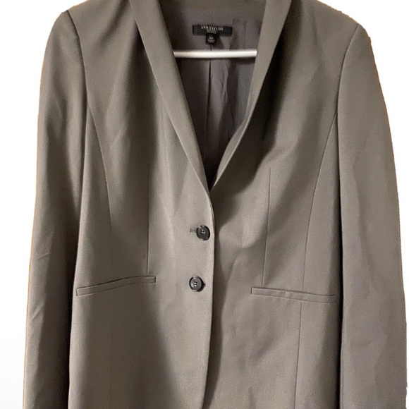 Ann Taylor Pant Suit Two Piece Wool Size 12  Gray - Picture 8 of 9